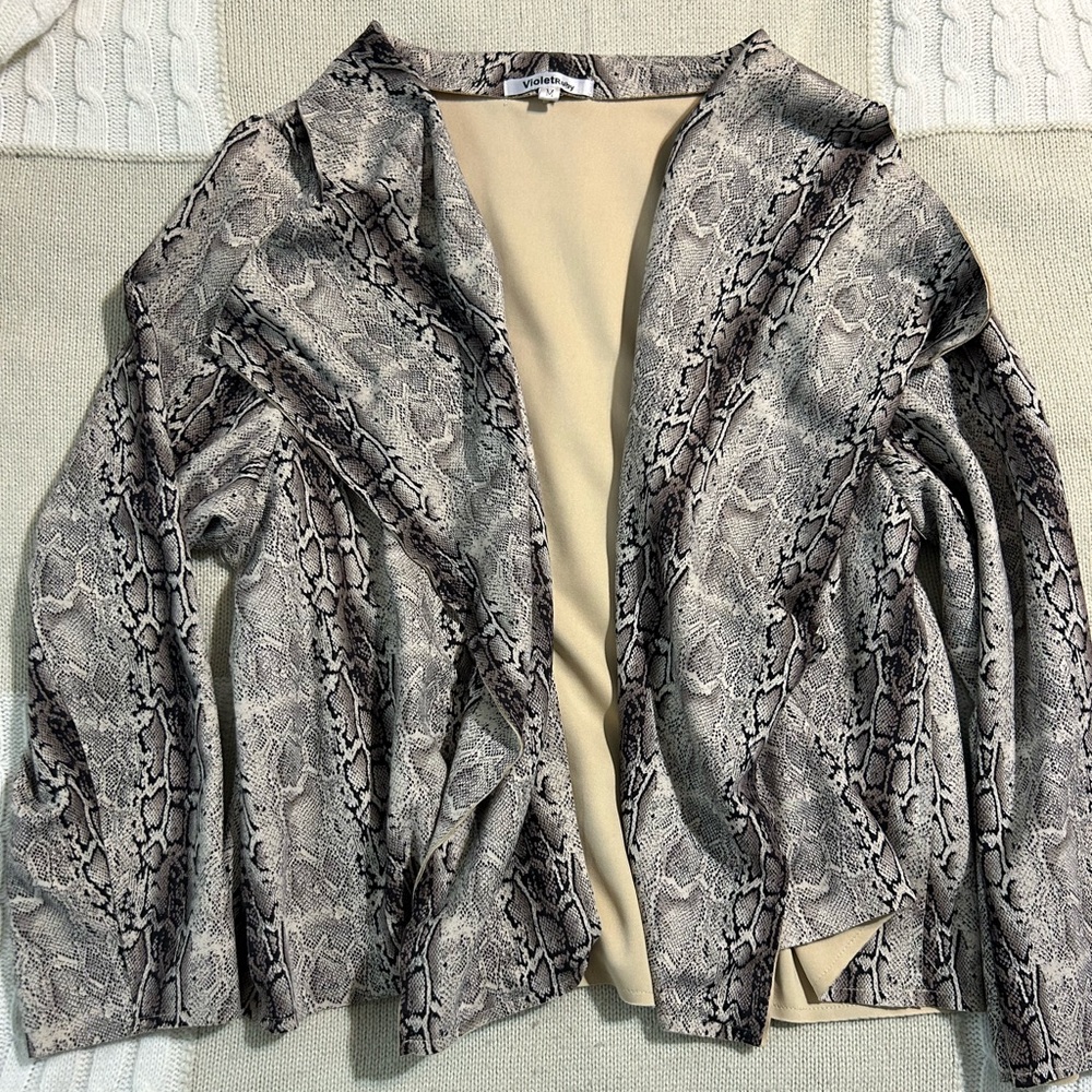 Women's Snake Print Open Blazer